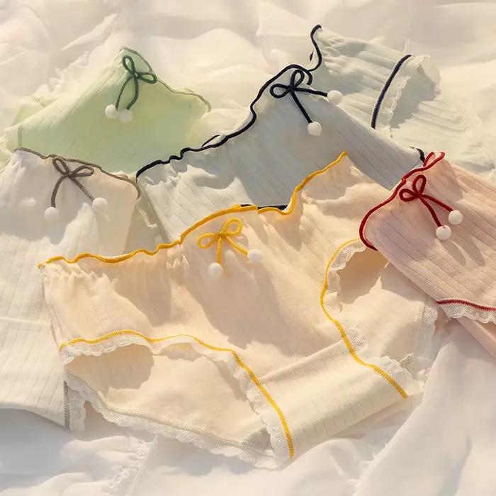 Culotte en coton taille basse pour femme, sous-vêtement confortable et charmant, slip solide pour étudiant, document