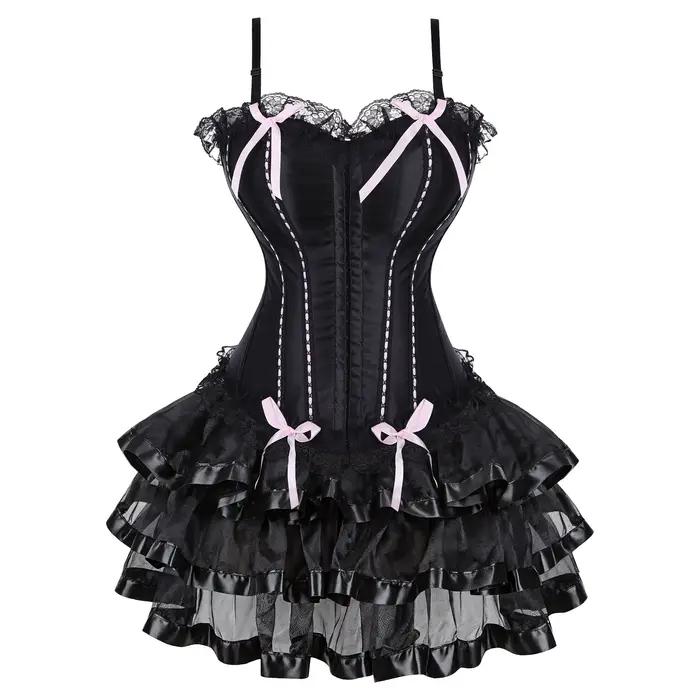 Dámské korzetové šaty, gotické bustier korzety s ramínky