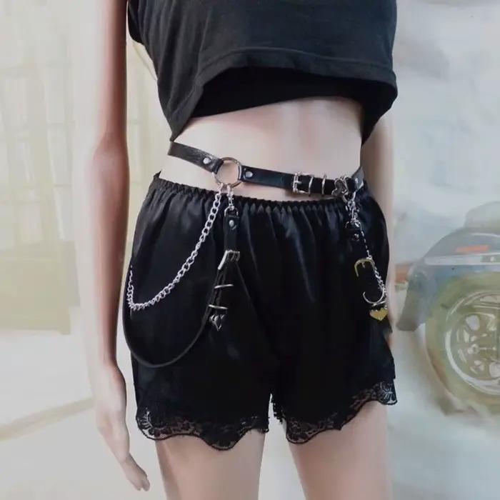 Mode dames discothèque coeur Punk ceinture taille chaîne dames robe Cummerbands Hip Hop Rock ceinture