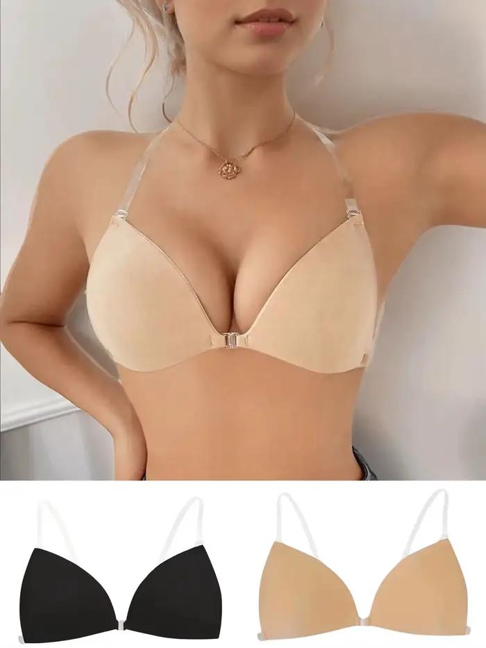 Soutien-gorge collant pour femmes, dos nu, robe de mariée, plongeant en Silicone, col en U profond, soutien-gorge adhésif, rehausseur de seins, sous-vêtements invisibles, couvre-mamelon