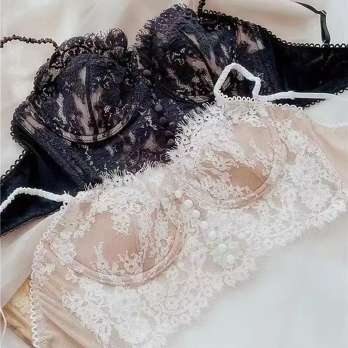 Nouveau soutien-gorge à bretelles français en dentelle Sexy, sous-vêtements dos nu, soutien-gorge gilet fin rétro pour femmes
