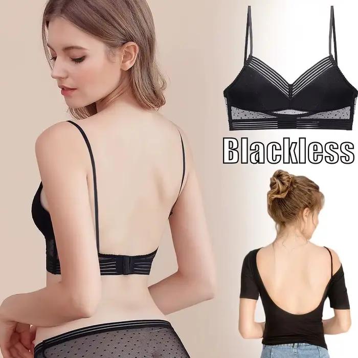 Soutien-gorge dos bas pour femmes, sans couture, Invisible, dos nu, en maille à pois, brassière sans fil pour dames
