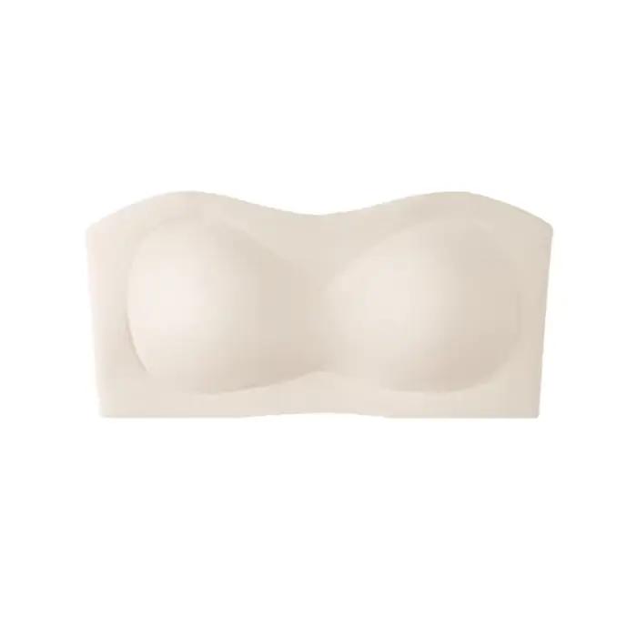 Soutien-gorge bandeau sans couture sans bretelles pour femme, été, antidérapant, invisible, confortable, en tissu nylon, pour petite poitrine, froncé, asymétrique...