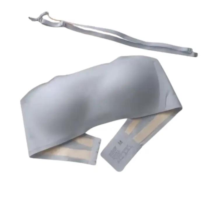 Soutien-gorge en gelée sans bretelles, enveloppé, antidérapant, anneau Non en acier, sous-vêtements pour femmes, fin, Invisible, Push Up, Bralette, épaules dénudées