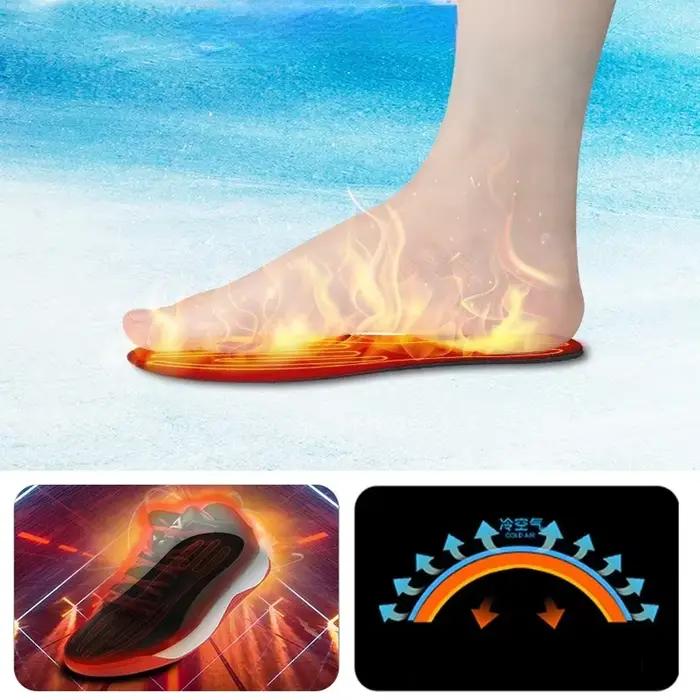 Semelles chauffantes électriques d'hiver USB chauffage pieds plus chauds chaussures thermiques chaussette coussin semelles chauffantes lavable pleine fièvre des pieds unisexe
