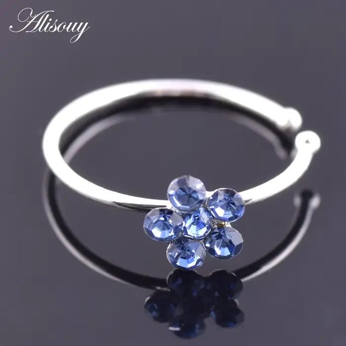 Alisouy – Piercing pour le nez, 1 pièce, anneau de nez, fleur indienne, cerceau, Septum, Clicker, bijoux pour le corps