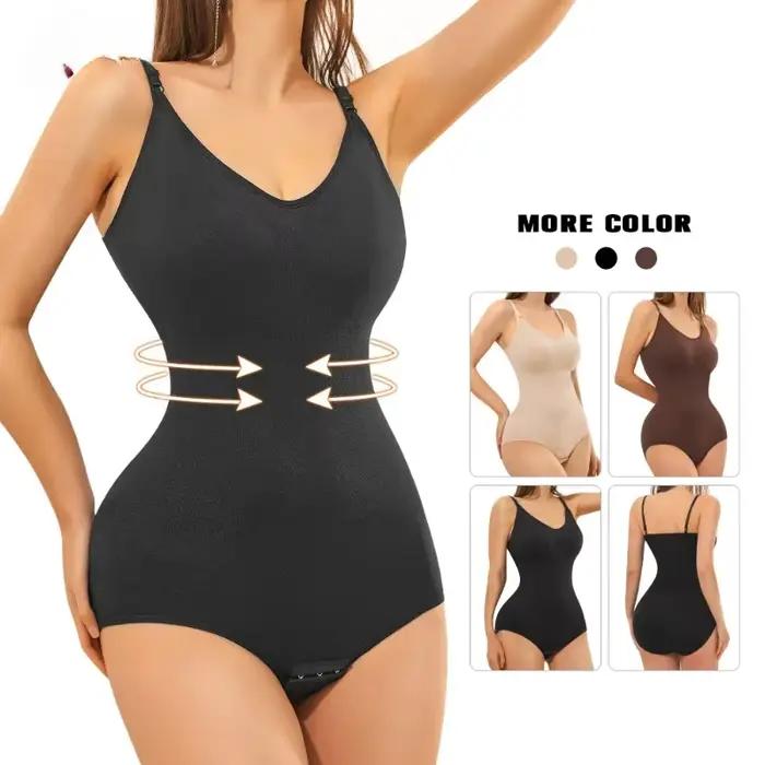 Body Shaper Shapewear sculptant sans manches ventre contrôle Body pour femmes taille mince formateur avec crochets grande taille