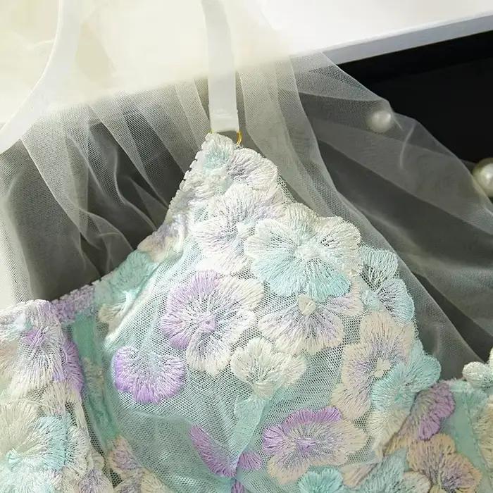 Ensemble de lingerie sexy et délicate, soutien-gorge et culotte en dentelle brodée, ensemble féerique pour femmes, beaux ensembles de culottes