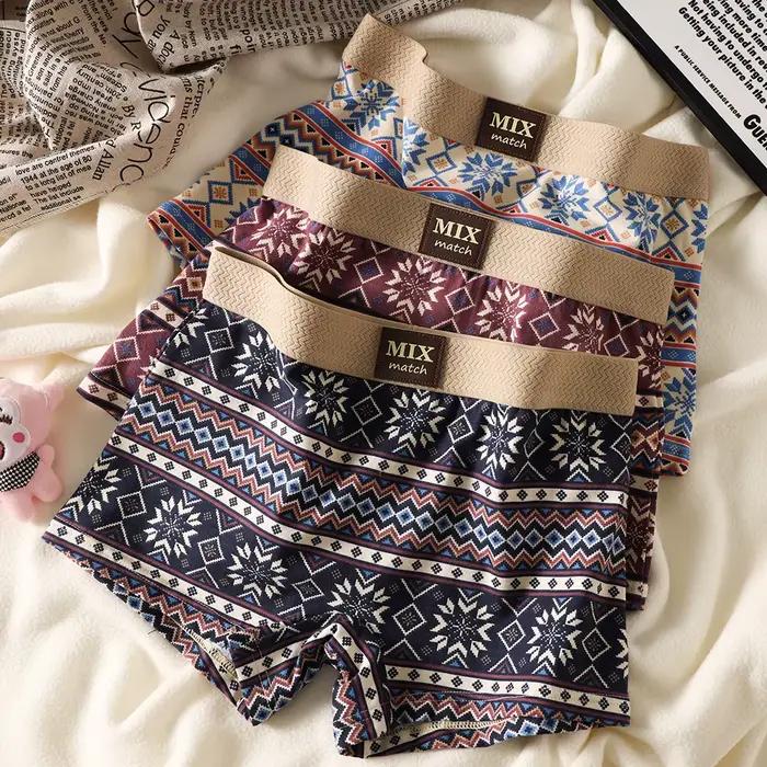 Culottes hygroscopiques respirantes pour femmes imprimées vintage douces et confortables lingeries taille haute élastique sécurité occasions spéciales