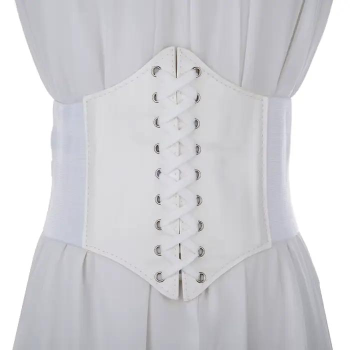 Nouveau Corset Punk noir large ceinture en cuir Pu minceur ceintures de corps pour les femmes élastique taille haute ceinture femme robe Cummerbunds cadeaux