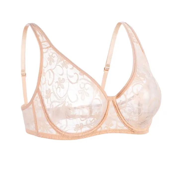 Soutien-gorge à armatures en dentelle pour femmes, sous-vêtements féminins, bralette transparente, lingerie sexy, taille Y, brassière A B C D esse Cup