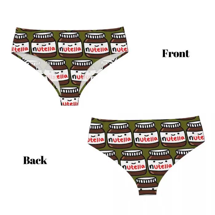 Slip Nutella personnalisé, slip confortable pour femmes, sous-vêtements respirants