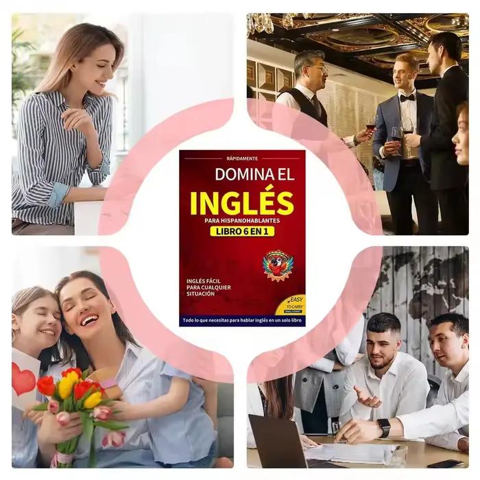 Livres anglais pour débutants, édition espagnole 6-en-1, cahier d'exercices anglais, dictionnaire d'apprentissage facile des langues, fournitures d'étude pour la lecture