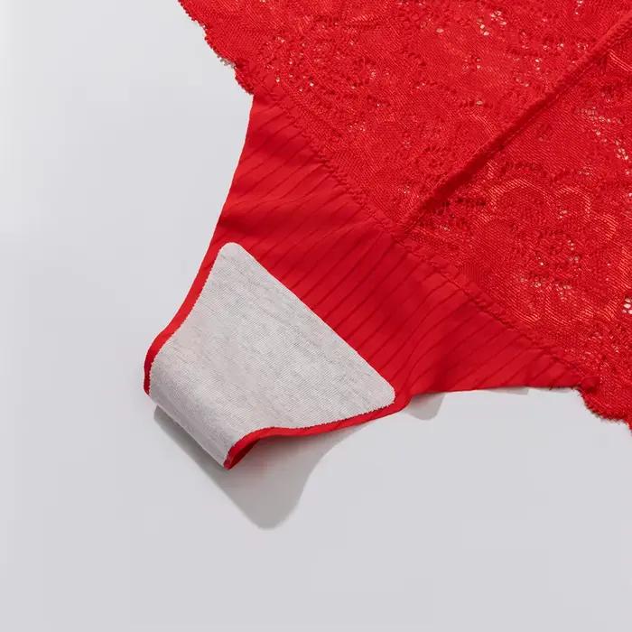 BZEL Culotte transparente en dentelle florale pour femme, string sexy ajouré, lingerie respirante, sous-vêtement féminin taille haute