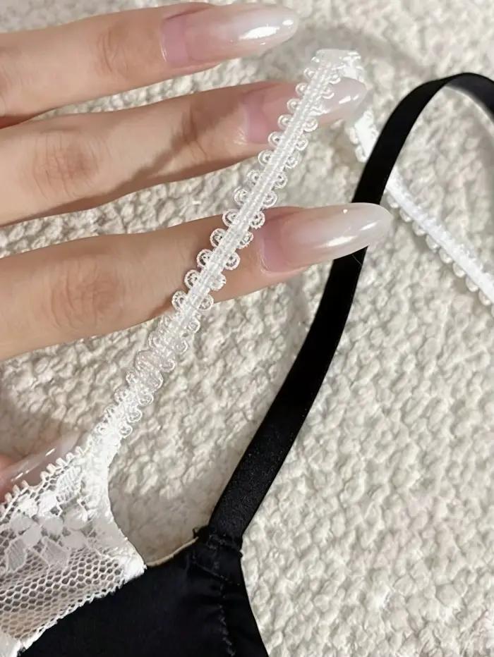 Soutien-gorge à double bretelle, doux et sexy, élégant et aux couleurs contrastées