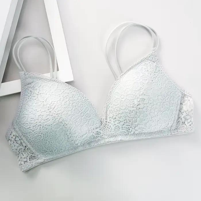 Soutien-gorge sexy en dentelle florale pour femmes, sous-vêtements féminins, bralette sans fil, bonnet A B, lingerie douce et solide, brassière à la mode