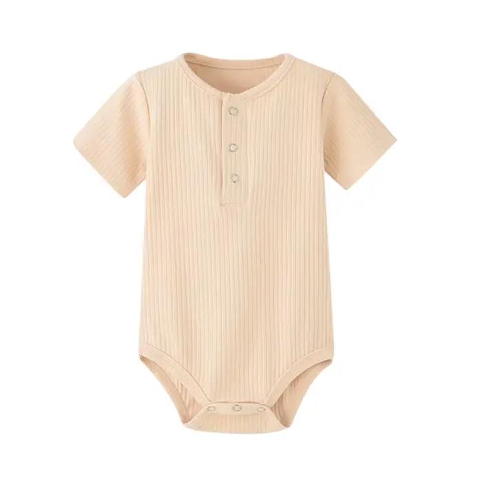 Barboteuse en tricot pour bébé garçon et fille, combinaison pyjama, vêtements de lit en deau, pour nouveau-né, été
