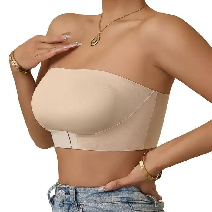 Soutien-gorge bandeau sans bretelles pour femme, antidérapant, sans armatures, sans couture, rembourré, type tube top
