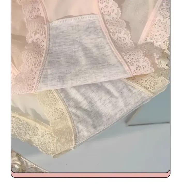 Nouvelle Arrivée Lingerie Féminine : Culottes en Satin Couleur Unie Taille Basse avec Nœud et Dentelle, Design Sexy de Luxe Français pour Filles