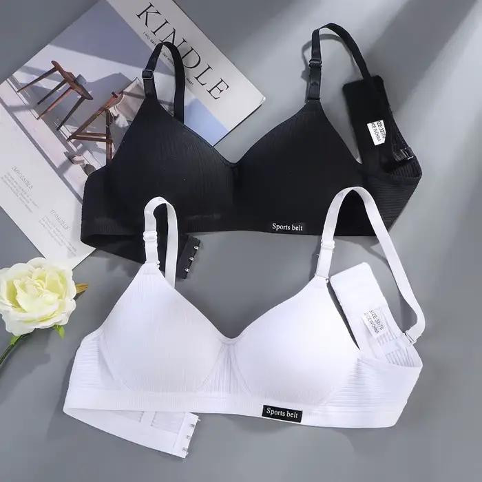 Soutien-gorge sans armatures en coton pour femme, bonnet AB, confortable, effet push-up, lingerie, bralette, sans coutures, pour le sport