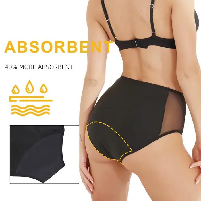 Lot de 2 culottes menstruelles absorbantes, culottes menstruelles pour flux abondant, sous-vêtements post-partum, culottes taille haute pour incontinence, grande taille