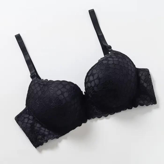 Soutien-gorge à armatures en dentelle sexy pour femme Soutien-gorge plongeant légèrement rembourré Coupe push up Soutien-gorge quotidien