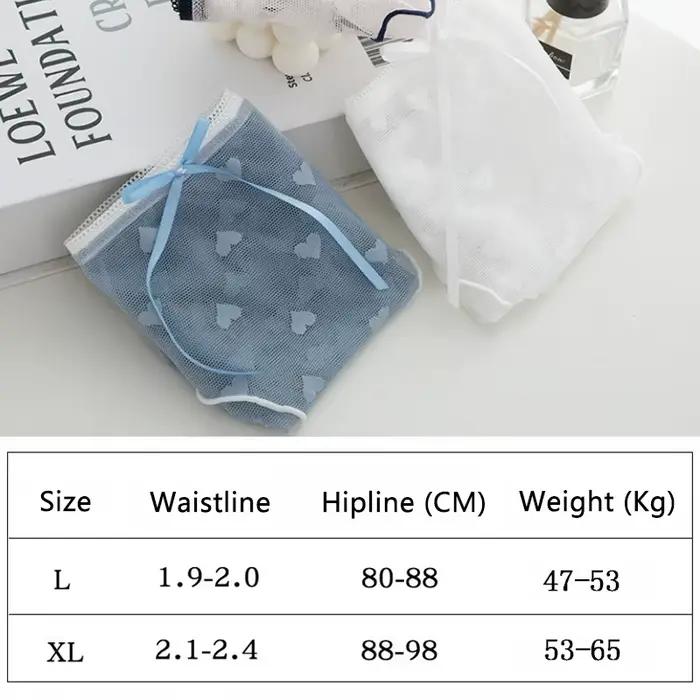 Culotte en dentelle transparente et Sexy pour femme, culotte taille basse, avec ruban, sous-vêtement féminin, L-XL
