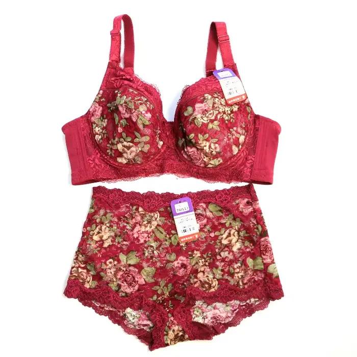 Ensemble de soutien-gorge sexy en dentelle brodée pour femmes, lingerie féminine, grande taille, bonnet complet, 34 36-48 B C D E F
