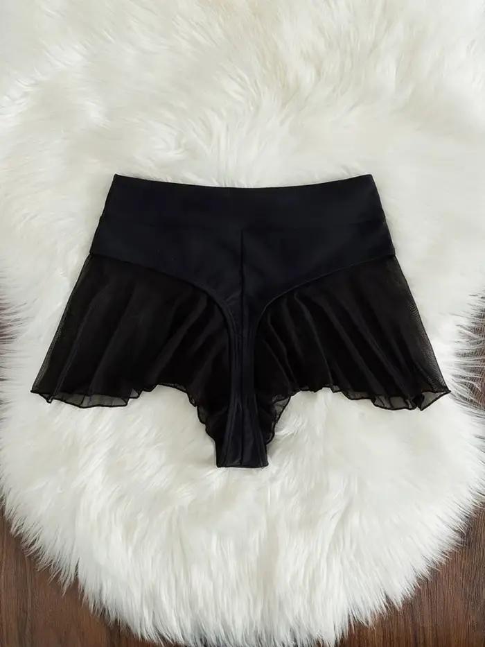 Mini culotte tanga brésilienne à volants pour femme, bikini string, culotte de bain astronomique, sous-vêtement sexy, baigneur féminin, nouveau, K4267
