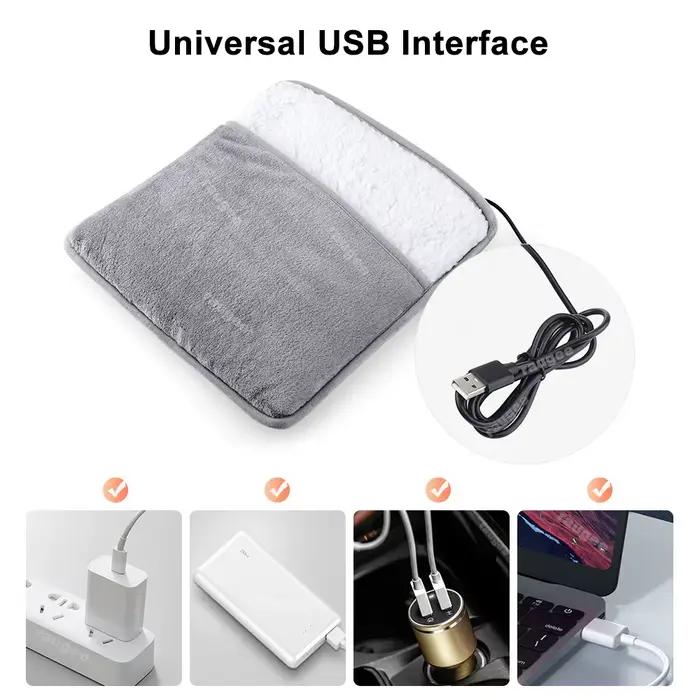 Chauffe-pieds USB chauffe-pieds thermique coussin chauffant doux en peluche couvre-pied chaud chauffage électrique chauffe-pieds pour la maison chambre