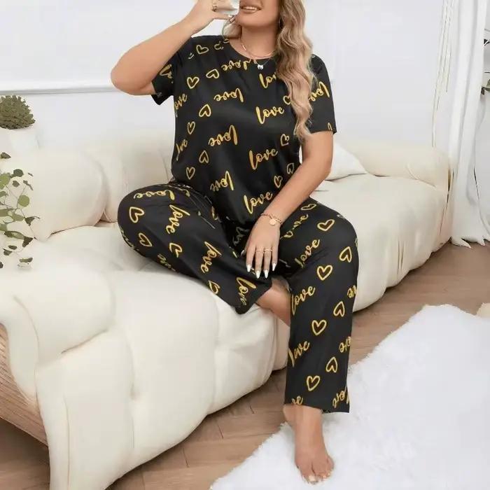 Ensemble de pyjama grande taille pour femme, vêtements de nuit printemps, hauts à manches longues, shorts, vêtements d'intérieur, pyjama femme, loungewear, pijama mujer