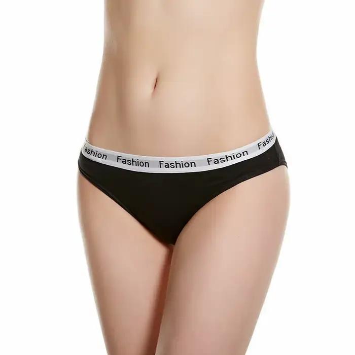 Dámské bavlněné kalhotky s potiskem písmen, sexy spodní prádlo