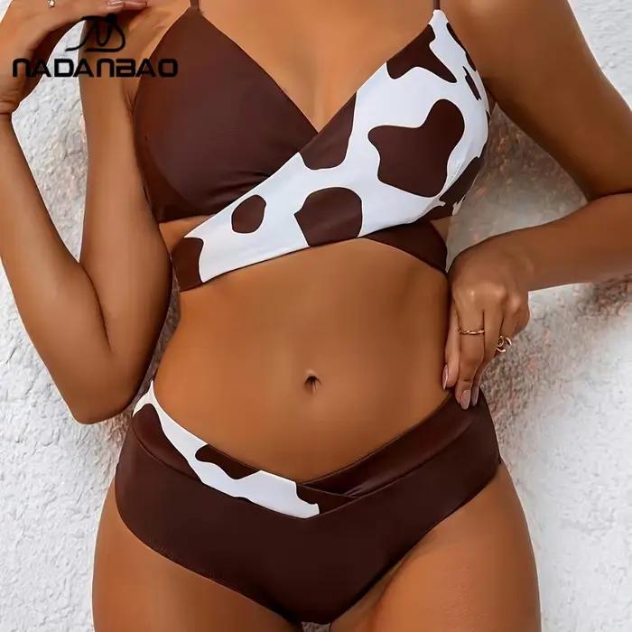 Nadanbao - Sexy dámské plážové bikiny s výstřihem do V