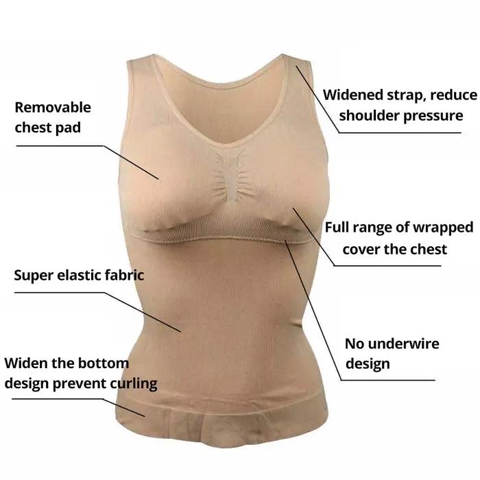 Femmes corps Shaper avec soutien-gorge intégré minceur débardeurs amovible rembourré sous-vêtements minceur gilet Corset Shapewear sous-vêtements