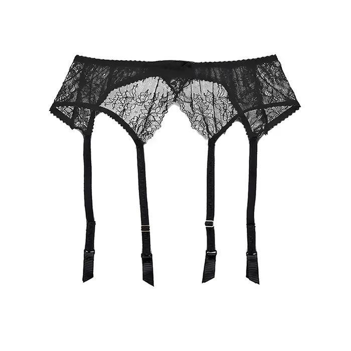 Jarretelles en dentelle pour femmes, Lingerie Sexy, sous-vêtements transparents, ceinture de taille réglable à quatre boutonnage pour bas, Lingerie