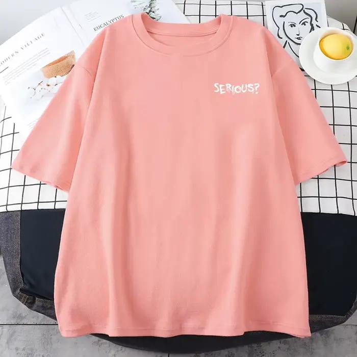 Kreativní nápis vážně potištěné dámské tričko jednoduché S-XXXL retro prodyšné krátké rukávy pohodlné