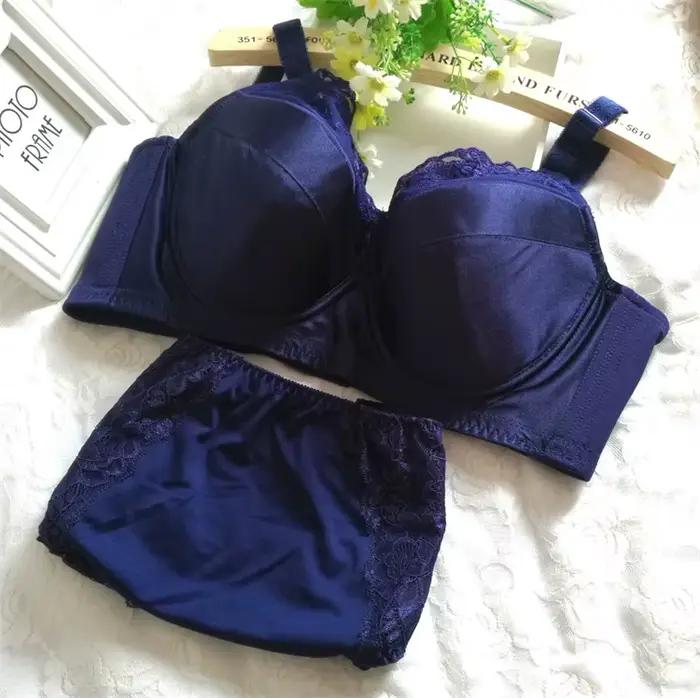 Ensemble de soutien-gorge et culotte grande taille pour femme, lingerie féminine, sous-vêtements, slips, tailles 34, 36, 38, 40, 42, 44, 2 pièces