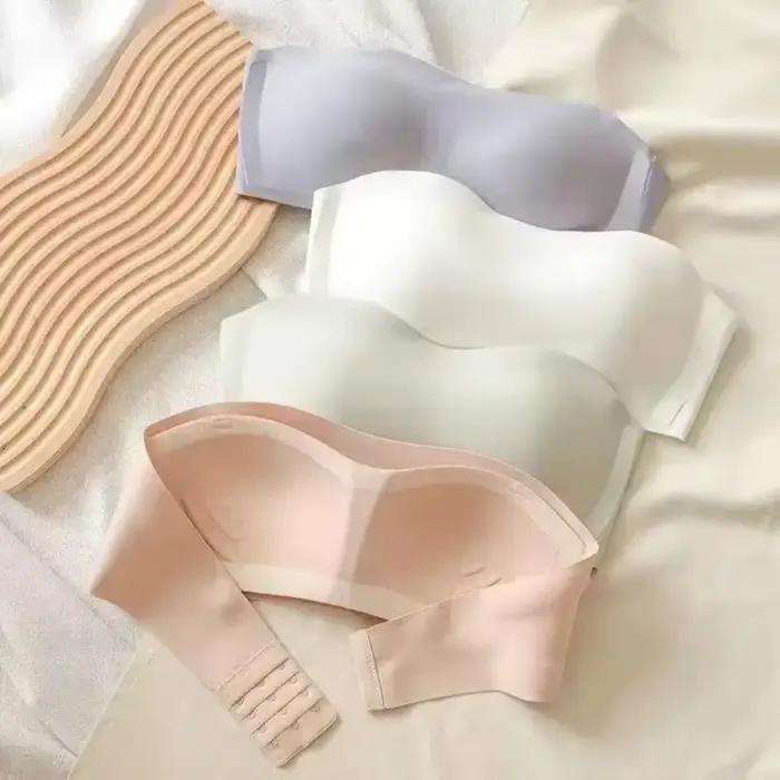 Soutien-gorge en gelée sans bretelles, enveloppé, antidérapant, anneau Non en acier, sous-vêtements pour femmes, fin, Invisible, Push Up, Bralette, épaules dénudées