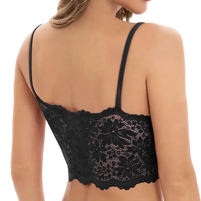 Soutien-gorge Sexy en dentelle florale pour femmes, Bralette rembourrée, Push Up, Lingerie fine, à la mode, sans fil, sous-vêtements Camis