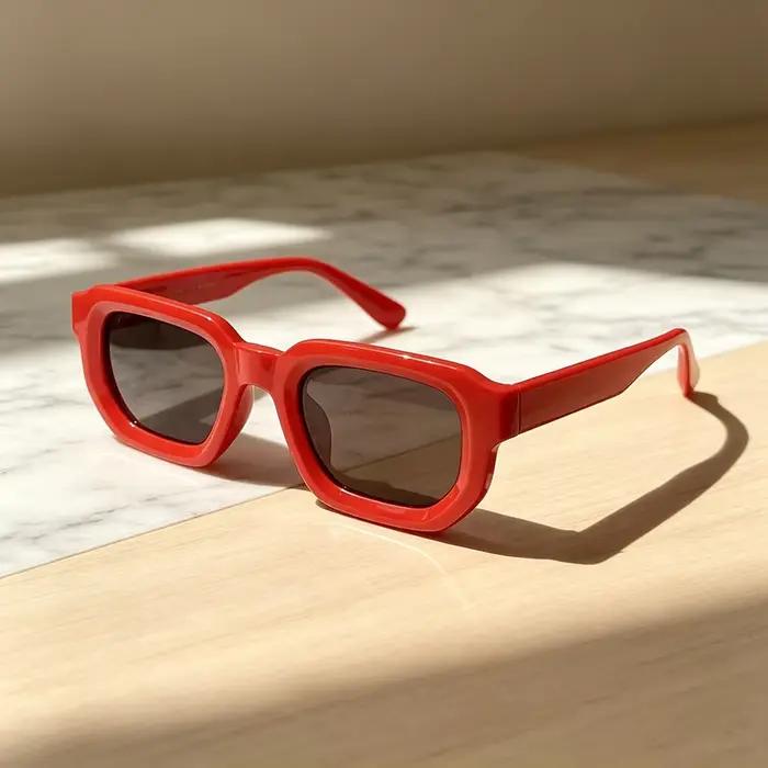 6 ks/sada Dámské Vintage Obdélníkové Sluneční Brýle Retro Móda Luxusní Značka Design