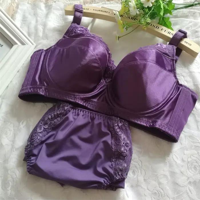 Ensemble de soutien-gorge et culotte grande taille pour femme, lingerie féminine, sous-vêtements, slips, tailles 34, 36, 38, 40, 42, 44, 2 pièces