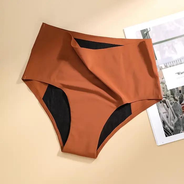 Speciální nabídka střední velikosti bezešvé menstruační kalhotky 4 vrstvy savé nepromokavé prodloužené