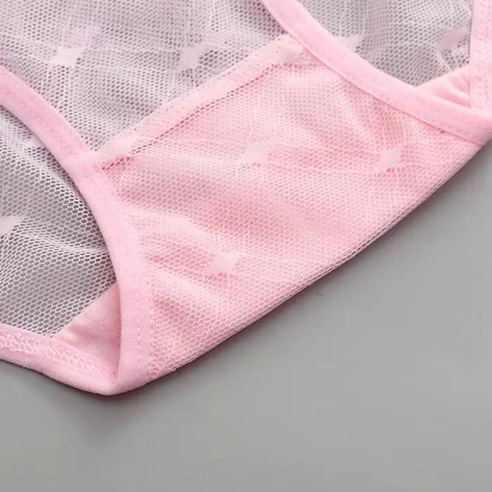 Culotte Sexy en dentelle transparente pour femmes, petit motif carré, embellissement, sous-vêtements confortables sans couture, Design pour Flair féminin