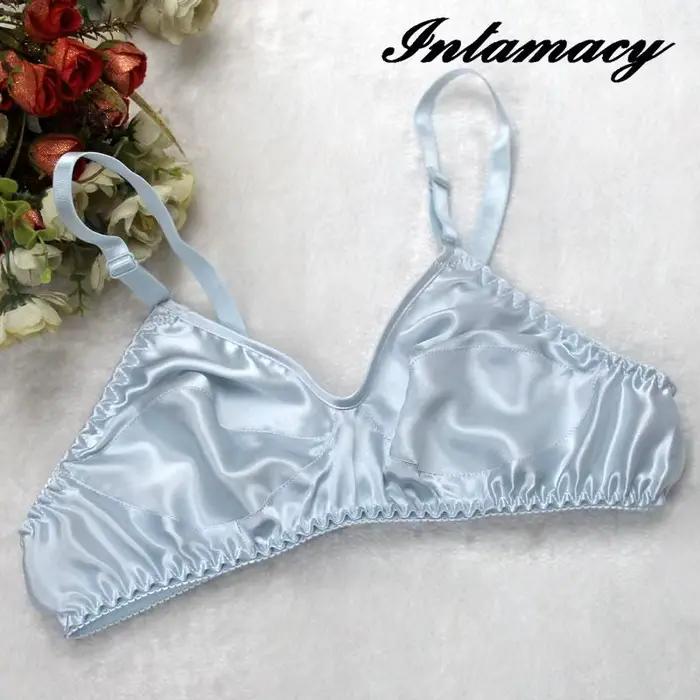 InjBoutique-Soutien-gorge double face en soie, sans fil, sans doublure, confortable pour la santé, relax, sous-vêtements, 100% r