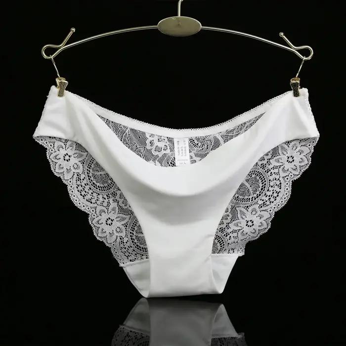 Sexy Dentelle Culotte Femme Culotte Taille Plus Transparent Coton entrejambe Culotte Dames Slip à Taille Basse Sous-Vêtements Nouvelle Vente Chaude