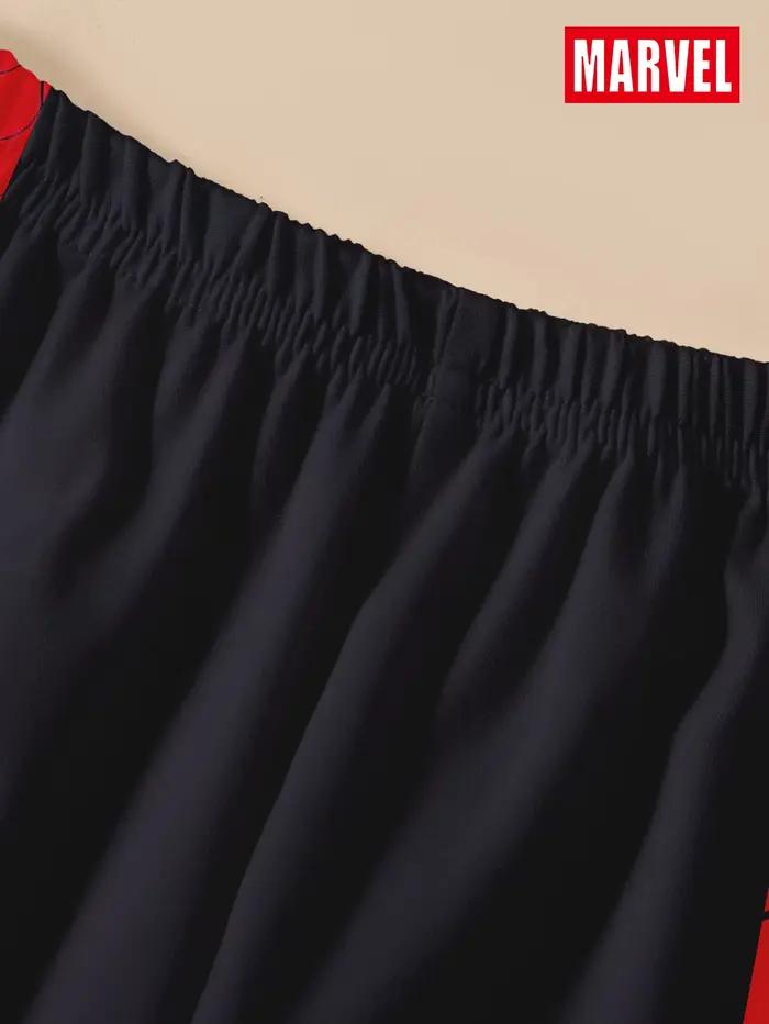 Ensemble 2 pièces Spider Man pour garçon, haut à manches courtes et pantalon à motif de dessin animé mignon, vêtements de nuit, vêtements de maison