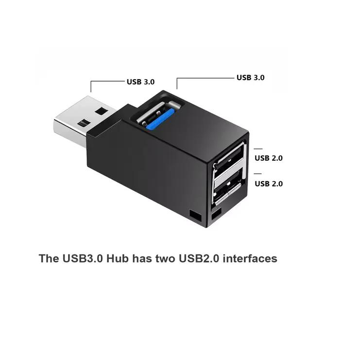 Adaptateur HUB USB 3.0, Mini boîtier répartiteur 1 à 3 ports, USB 2.0 haute vitesse pour PC portable, lecteur de carte U Disk