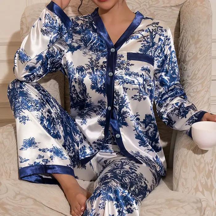 Pyjamas à manches longues femmes femme pyjama ensemble vêtements de maison ensemble grande taille femmes pyjamas vêtements de nuit Pigma hiver sommeil salon sous-vêtements
