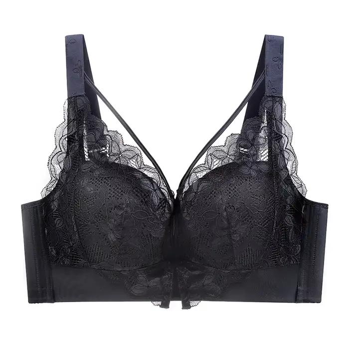Soutien-gorge push up sans armature en acier pour femme, haut de soutien, sous-vêtement affaissement, grande taille 36-52, 120E
