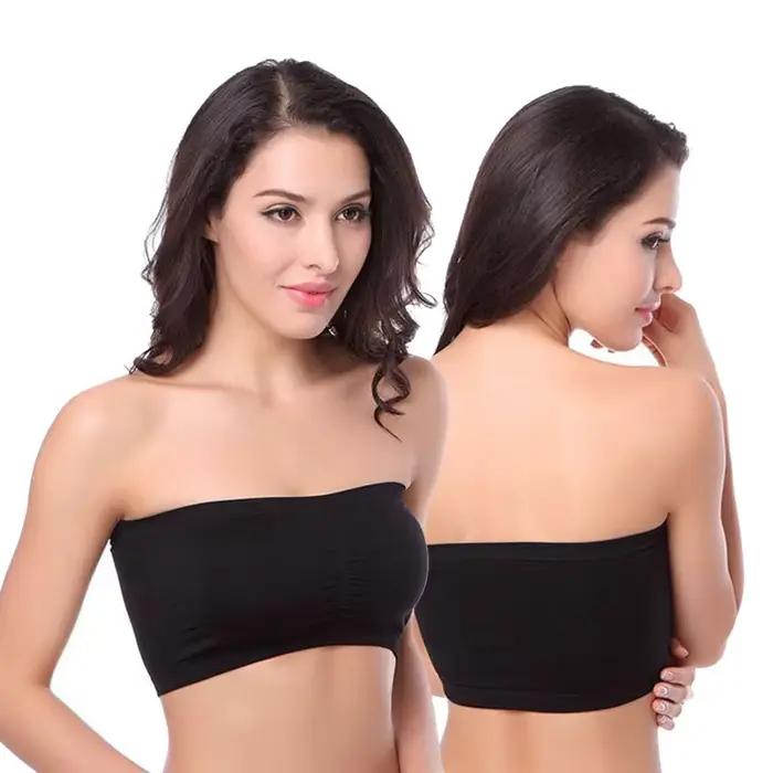 Soutien-gorge de sport sans couture pour femme, sans armatures, design simple, bandeau enveloppant la poitrine, style tube top